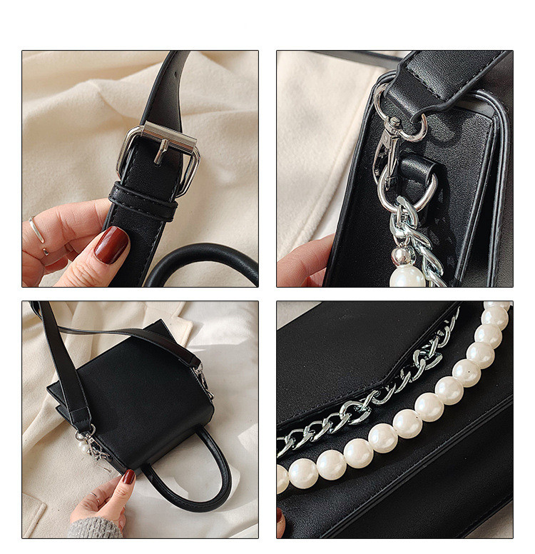 Korean Chain Pearl Portable Small Square Bag