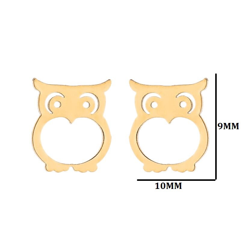 Owl Japan And South Korea Cute New Stainless Steel Earrings