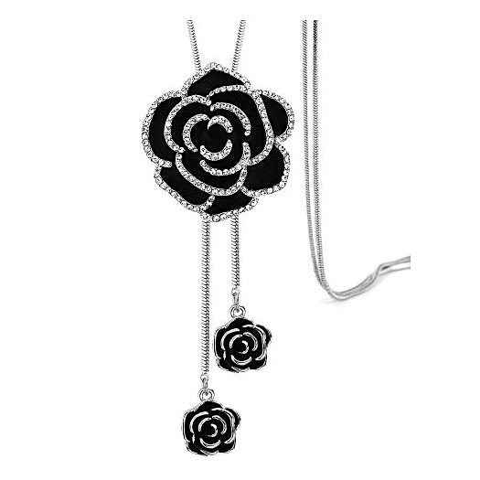 Fashion Rose Flower Sweater Chain Long Necklace