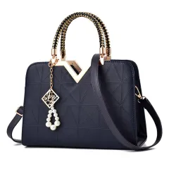 Korean Style Simple One-Shoulder Messenger Handbag - Blue - View 1