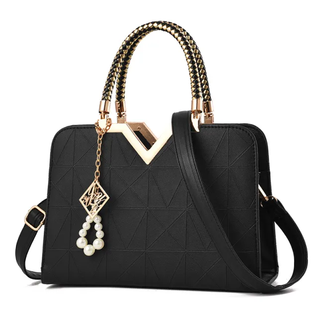 Korean Style Simple One Shoulder Messenger Handbag Black - Shop at LoveMi