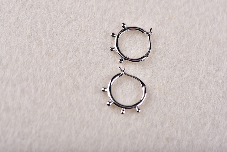 Female S925 Sterling Silver Zircon Geometry Stud Earrings