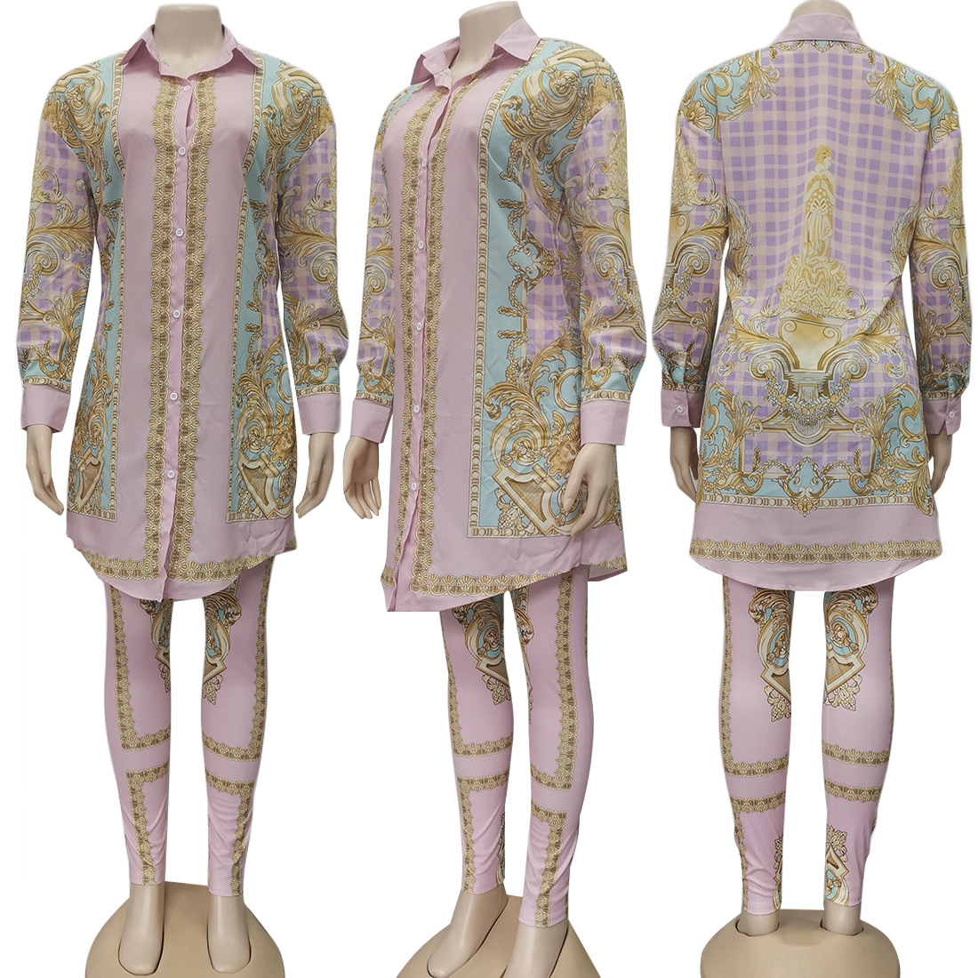 Women's Suit New African Print Stretch Bazin Loose