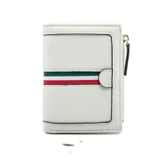 Multifunctional Folding Money Clip Coin Purse With Ribbon - Beige - View 1
