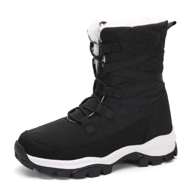 Thick Plush Plus Velvet Warm Women Snow Boots Black - Shop at LoveMi