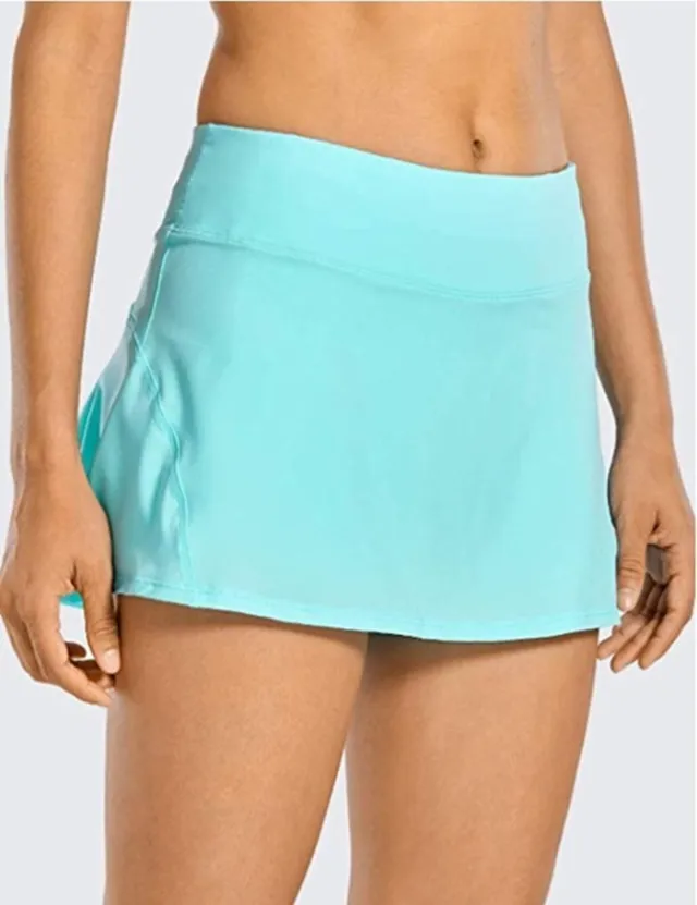 Sports Tennis Skirt Pants Mid Waist Pleated Shorts Sports Skirt Blue - Shop at LoveMi