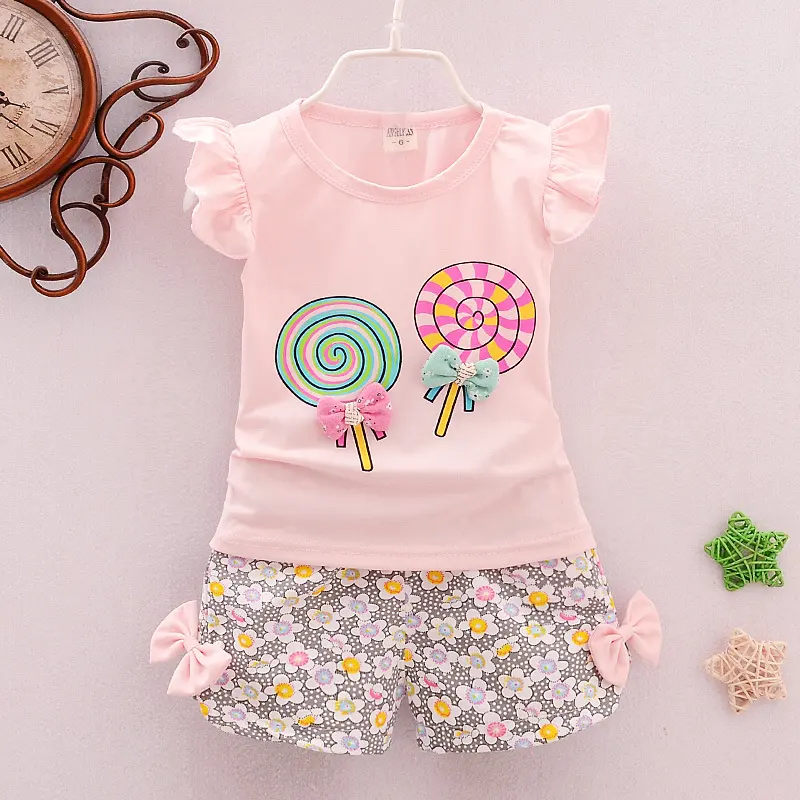 Girls Cartoon Two-Piece Korean Children's Clothing Cotton Issued on