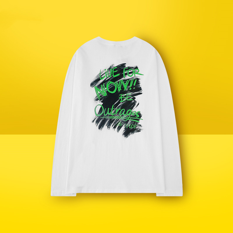 Loose Letter Print Bottoming Shirt Hong Kong Style Pullover Top