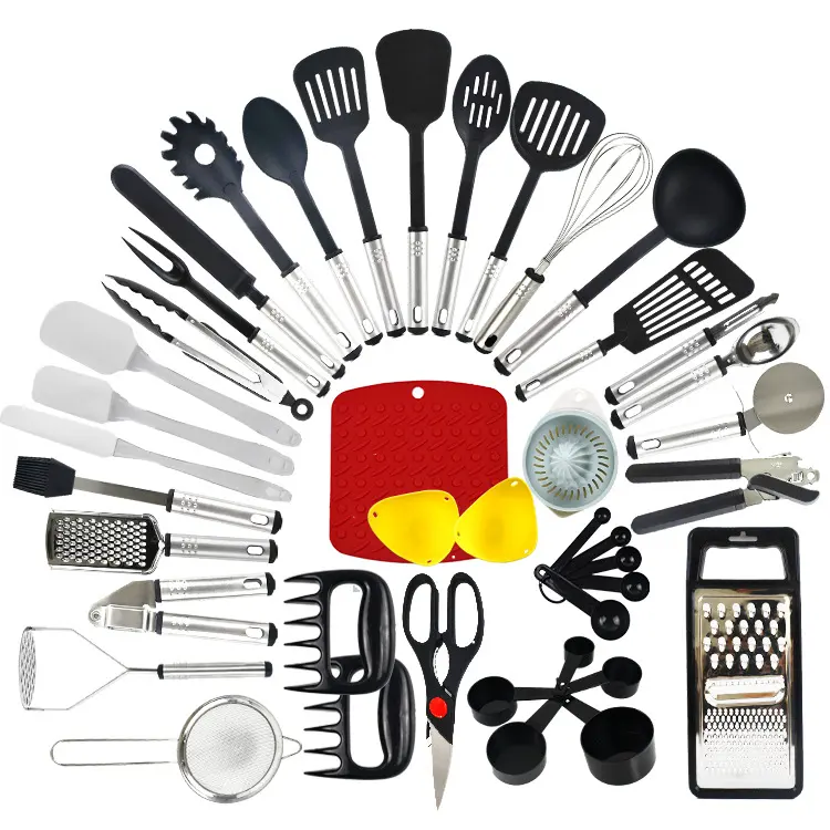 Non-Stick Spatula and Spoon Nylon Kitchen Utensils 44-Piece Cooking