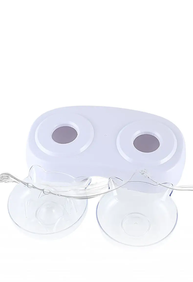 Pet Cat Ears Double Bowl Drinking Water And Diet Dual Purpose Dog Bowl