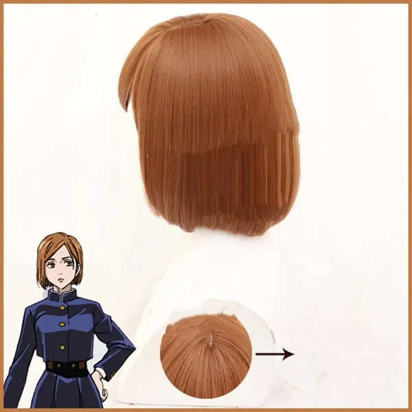 Conjuration Back Combat Nagizaki Wild Rose Orange Brown Side Split Short Hair Brown - Shop at LoveMi