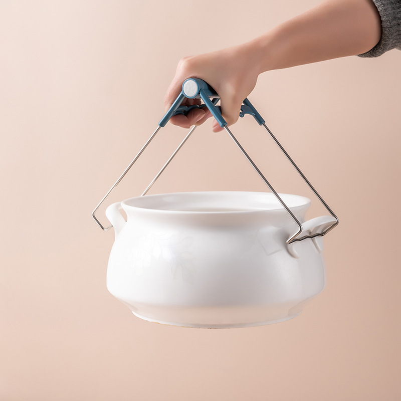 6PCS Multifunctional Anti-scalding Set Silicone Handle Hot Dish Plate Bowl Clip Tongs Take Bowl Clip Tray Device Insulation Mat