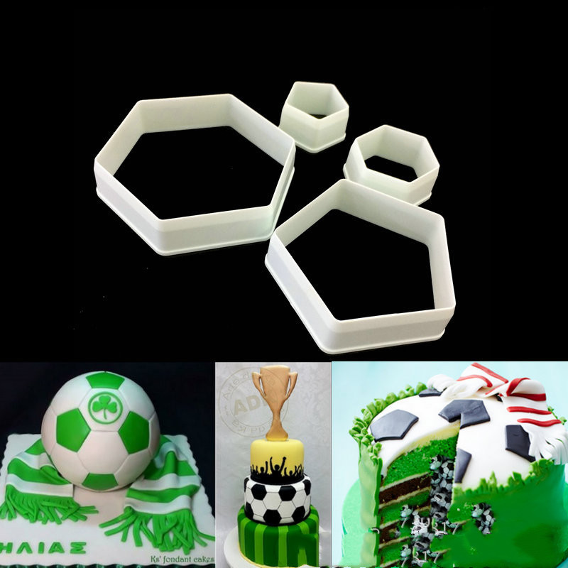 Title 4, 4pcs Football Fondant Decoration Printing Biscu...