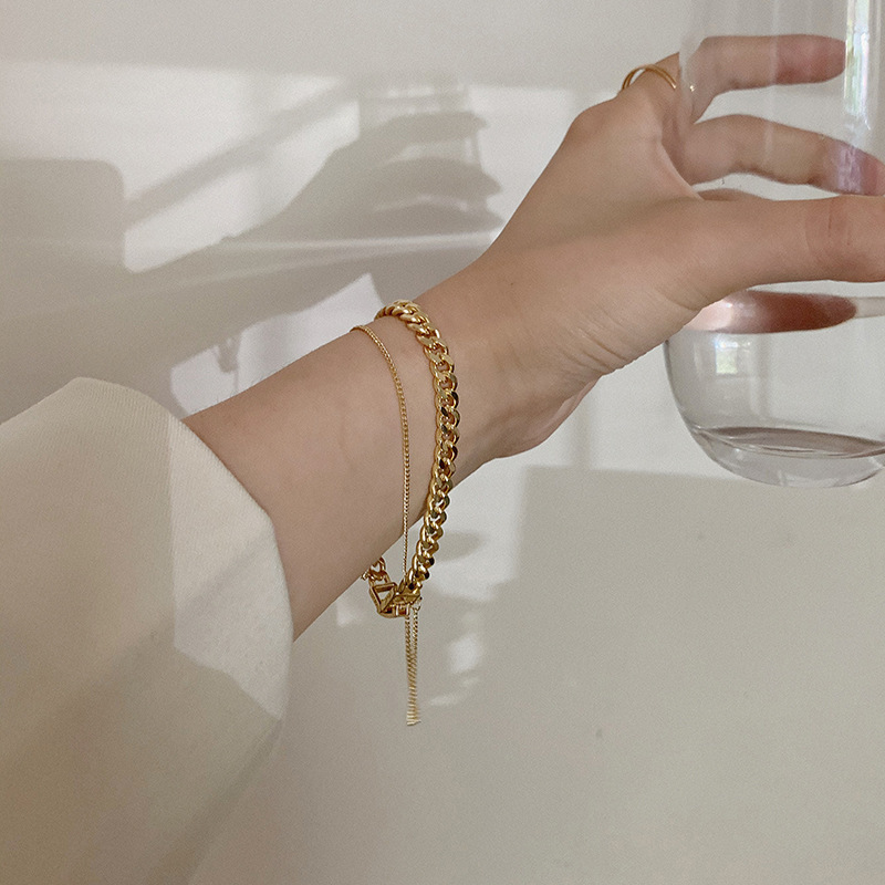 Temperament Geometric Multilayer Chain Design Sense Bracelet