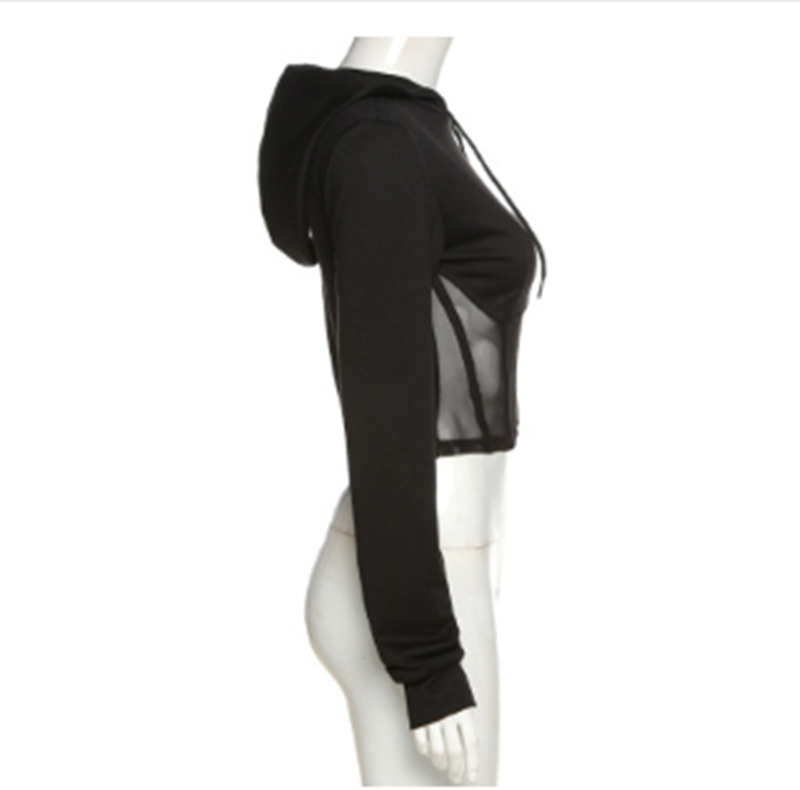 Design Sense Niche Mesh Stitching Hooded Sweater