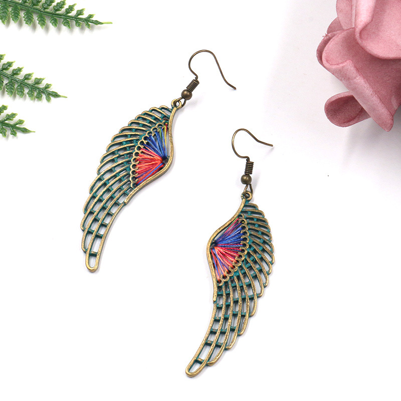 Popular Hollow Alloy Angel Wings Earrings Women