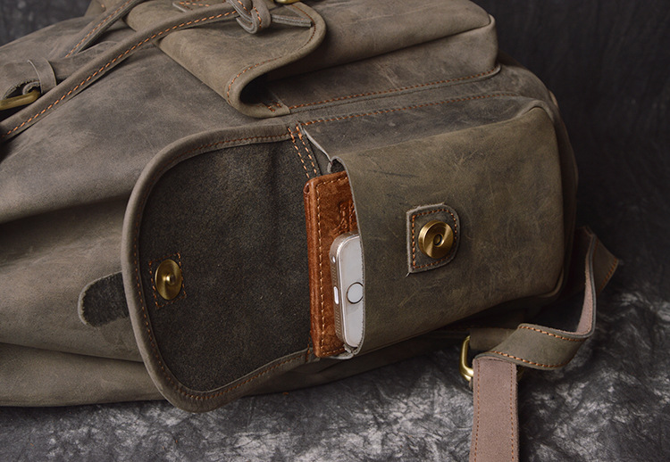 Backpack Crazy Horse Leather Outdoor Travel Men's Backpack