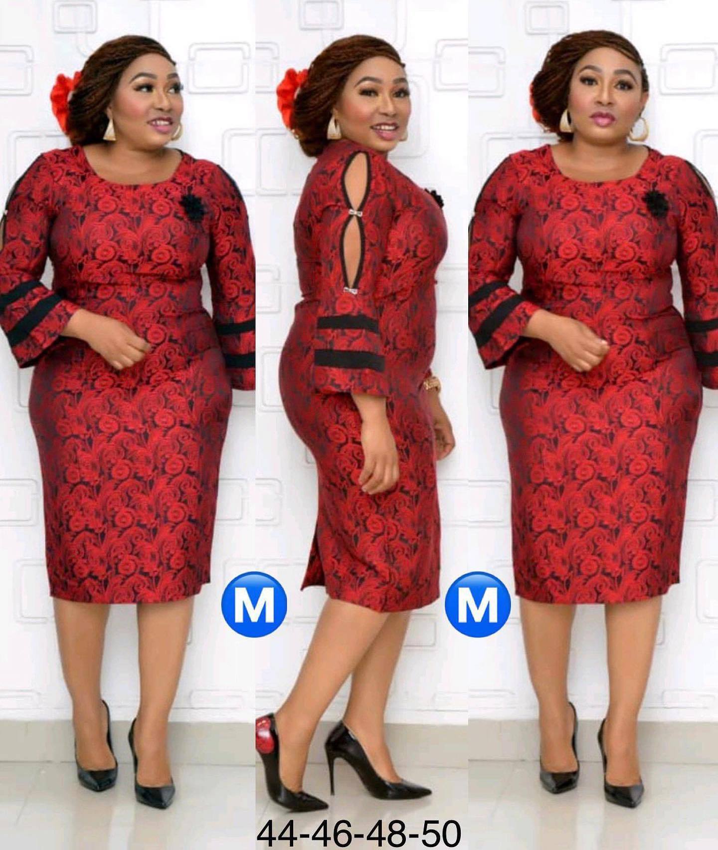 Mother's Dress Trumpet Sleeve Bow Print Stitching