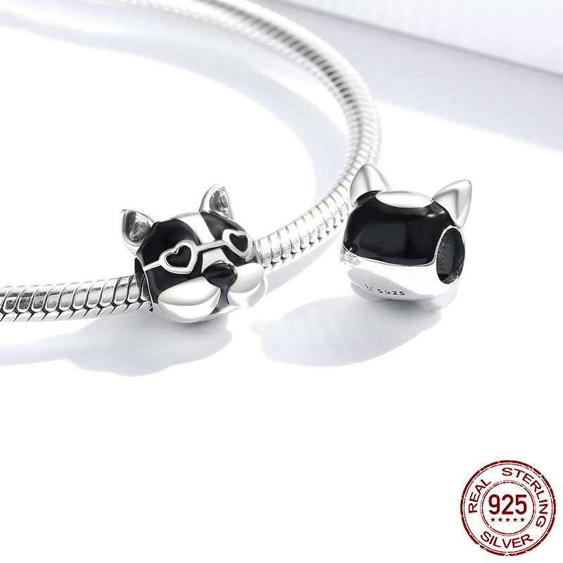 Cute Dog 925 Silver Bracelet Beads, Dripping Cute Animal Bracelet DIY Accessories