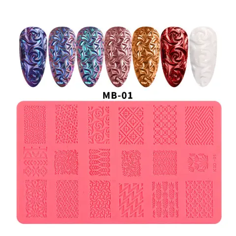 Nail Art Silicone Printing Template Plastic 3D Relief