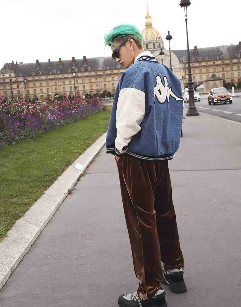 Men's Loose Trendy Brand Velvet Sports Loose Side Zipper Casual Trousers