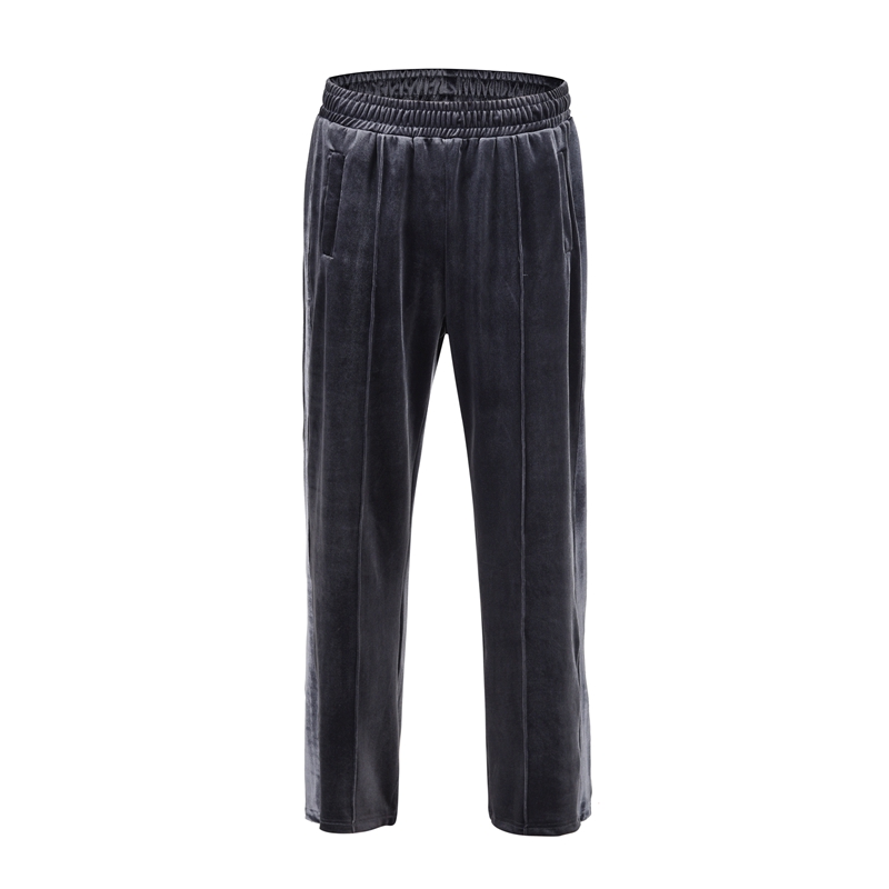 Men's Loose Trendy Brand Velvet Sports Loose Side Zipper Casual Trousers