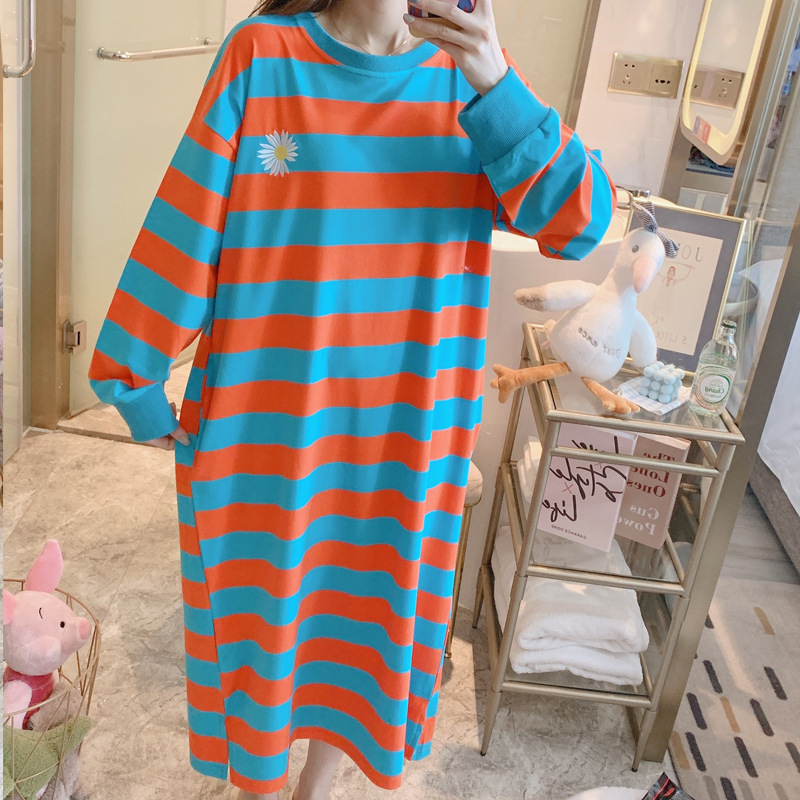 Title 2, Long Sleeves Cute Sweet Plus Size Striped Long ...