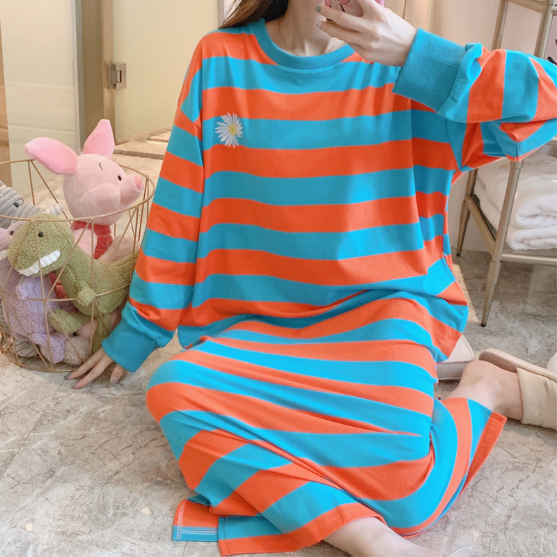 Title 5, Long Sleeves Cute Sweet Plus Size Striped Long ...