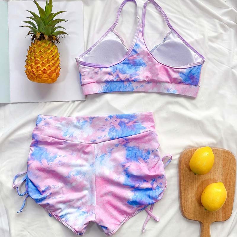 Fashion Ladies Tie Dye Bikini Ladies Split Swimsuit