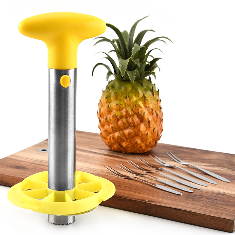 Stainless Steel Pineapple Core Puller Pineapple Peeling Heart Pulling Tool With Fork Creative Pineapple Cutting Fruit Heart Separator