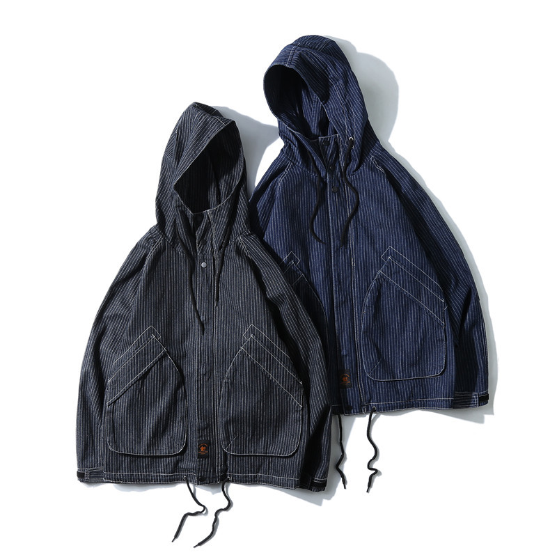 Spring Japanese Retro Striped Men's Overalls