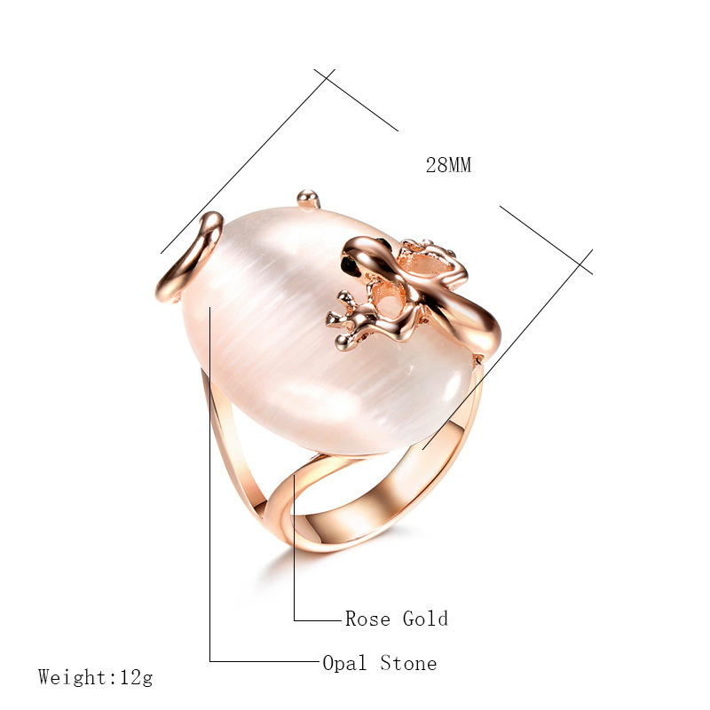 Rose Gold Opal Little Gecko Creative Ring