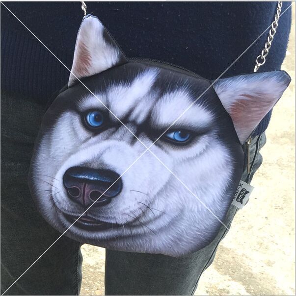 3D Annoying Dog One-shoulder Diagonal Bag Ladies Bag Cosmetic Bag