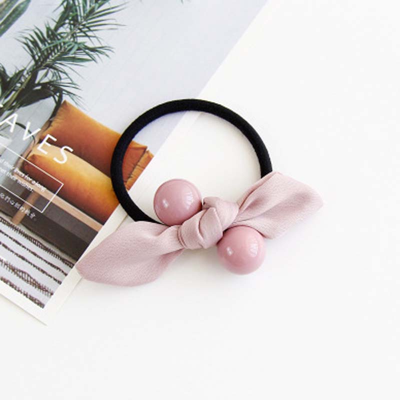 Title 5, Fabric Bowknot Bunny Ears Candy Color Round Bea...