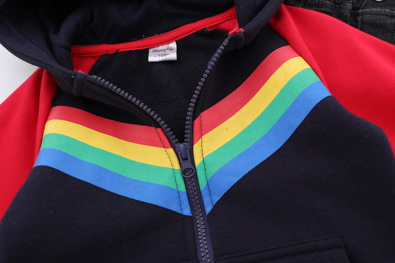 Boys Print Rainbow Zipper Hoodie Sweatshirt — foto 6
