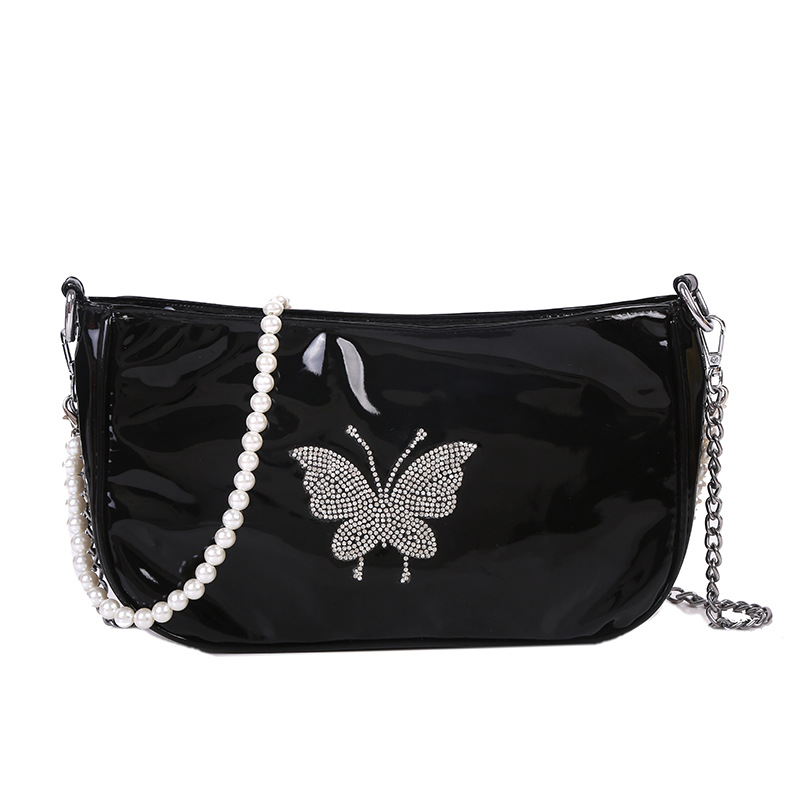 Title 6, Pearl Chain Butterfli Rhinestone Torba za rame