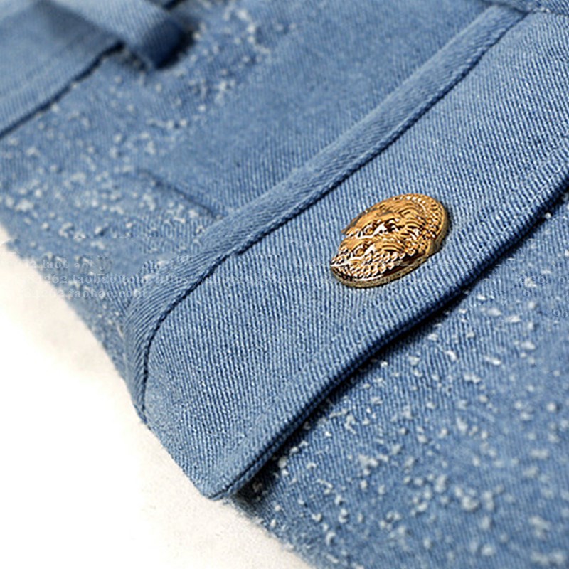 Frosted Washed Metal Buckle Irregular Split Hip Skirt