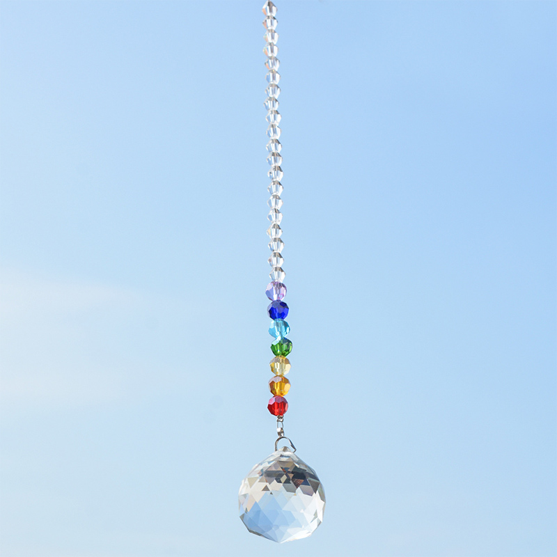 Crystal Bauhinia Octagonal Bead Pendant Accessories