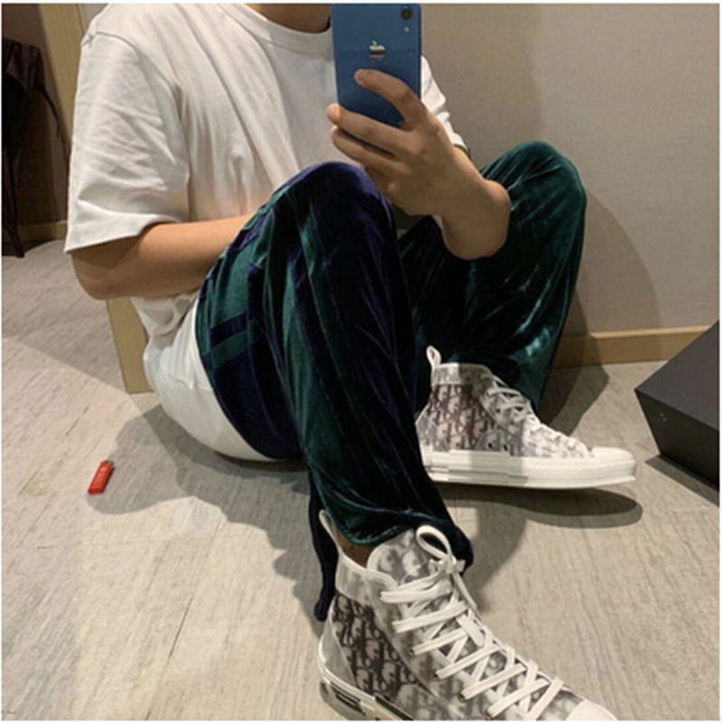 Title 4, Velour Track Pants Men Women Hip Hop Fashionabl...