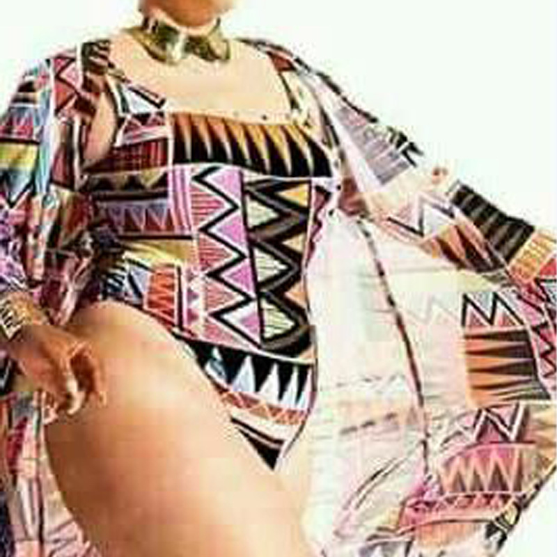 Sexy Ladies Triangle One Piece Printed Two-piece Swimsuit