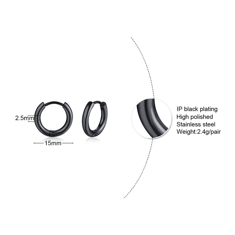 Stainless Steel Round Tube Small Ear Ring