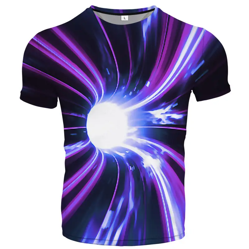 Swirl Series Digital Printing 3D Trend Casual Short Sleeve