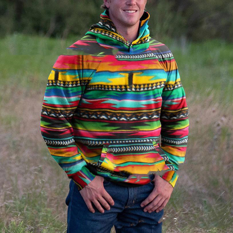 Temperament Commuter Loose Version Casual Printed Men's Sweater