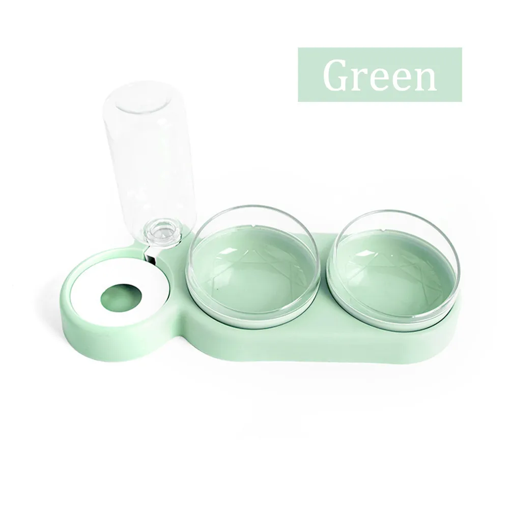 Double Bowl Automatic Feeder Drinking Water Pet Supplies - Green