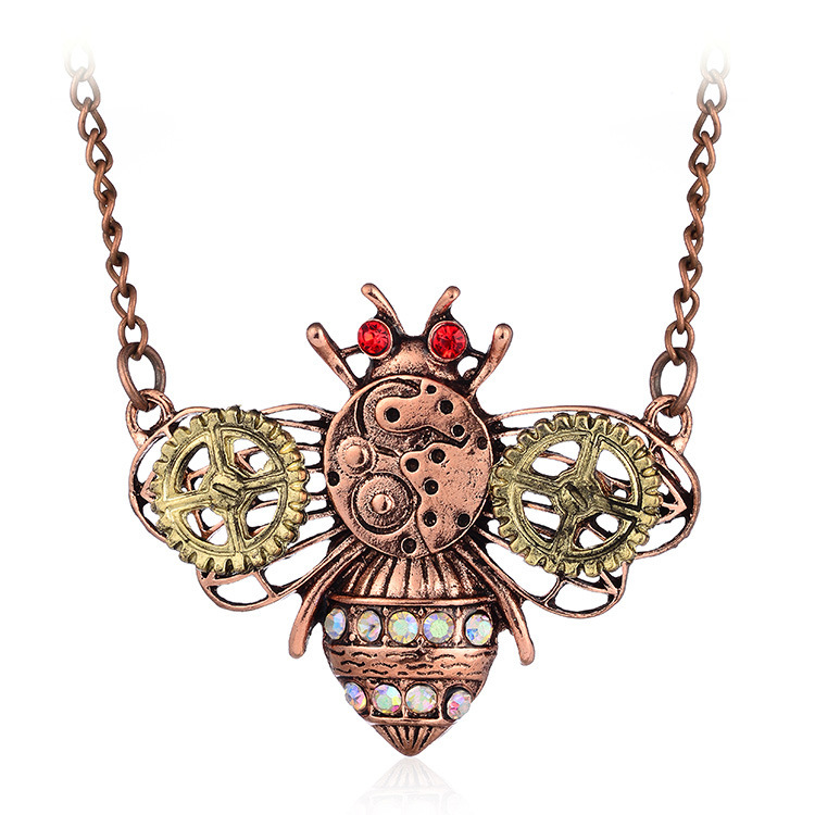 European And American Steampunk Heart-Shaped Mechanical GearNecklace