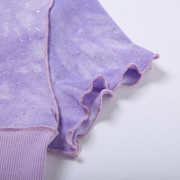 Fashion Stitching Round Neck T-shirt With Wooden Ears