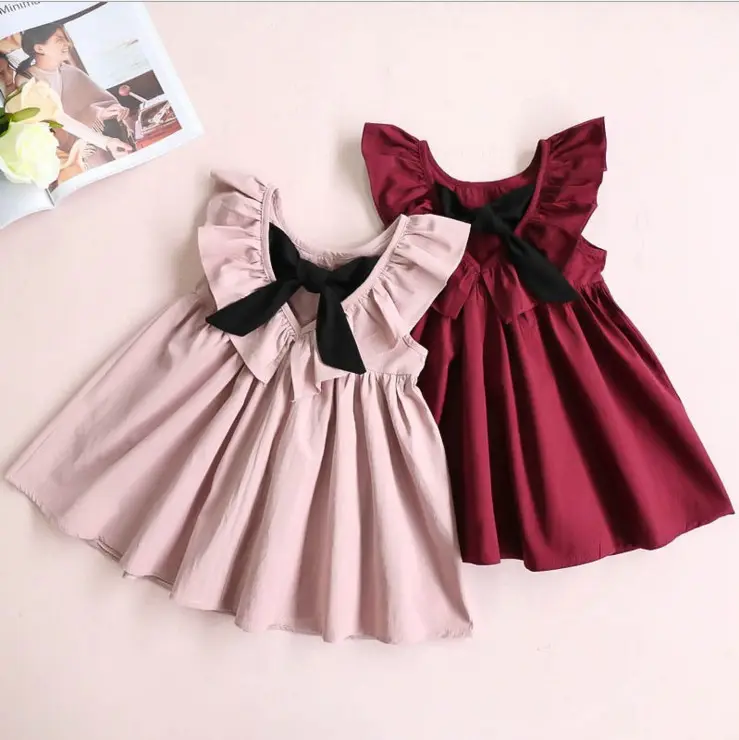 New Children's Clothing Baby Children Girls Bow Pleated Halter