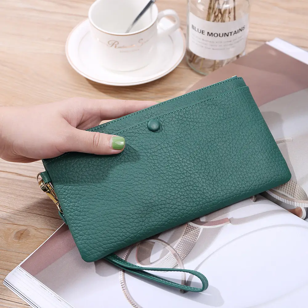 Long Korean Leather Wallet Ladies Mobile Phone Bag