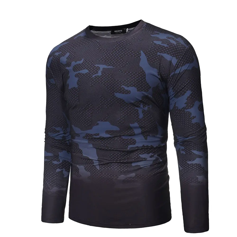 European And American Camouflage Gradient Long-Sleeved T-Shirt
