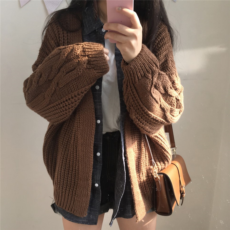 Title 4, Fashion Loose Thick Outer Wear Knitted Sweater ...